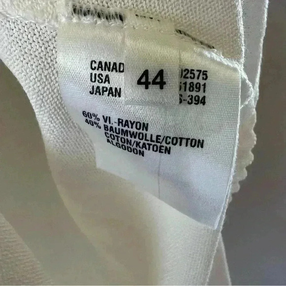 Escada dead stock vintage white scoop neck scallop hemmed warm white knit top - Picture 5 of 7